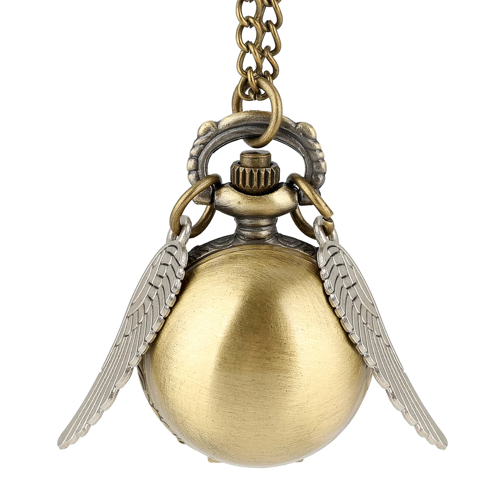 Классические кварцевые карманные часы с крыльями золотого Ангела женские милые