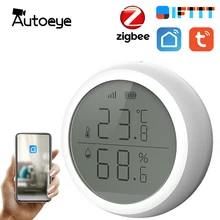 Tuya Smart Home ZigBee Temperatur Und Feuchtigkeit Sensor Innen Hygrometer Thermometer Mit Led-bildschirm Arbeitet Mit Alexa Google