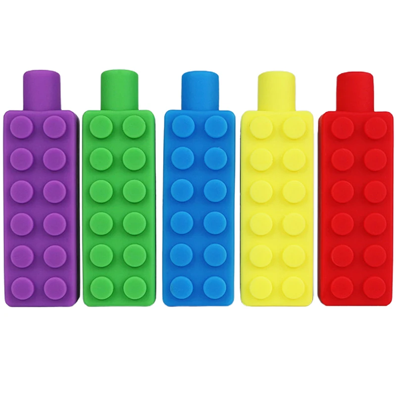 Set Di 2 Masticatori Per Matite In Silicone – Mordicchiatori Sensoriali Per Autismo E ADHD – Colore Viola