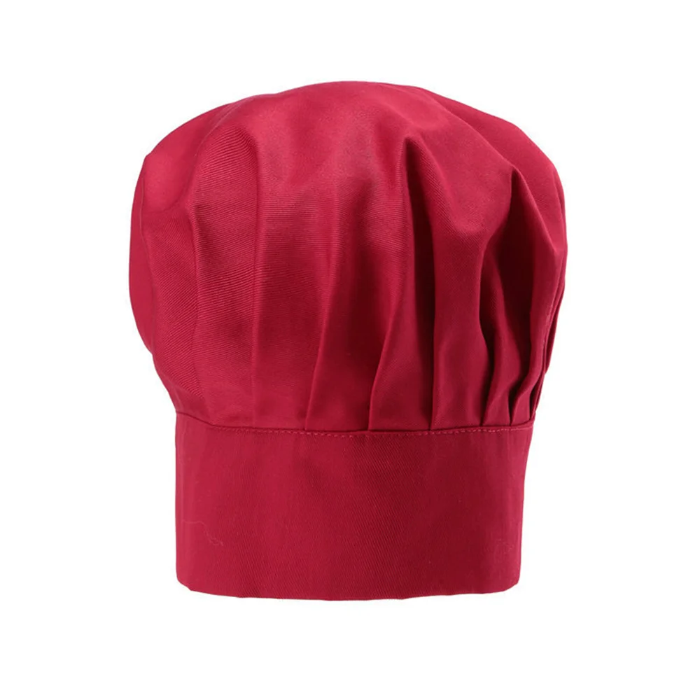 1PC Chef Hat Baker Kitchen Cook Restaurants Catering Elastic Cap Men Women Plain Cooker Hat elastic cap