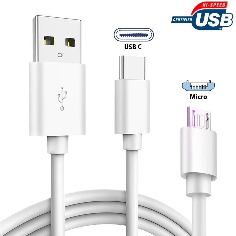 USB кабель Type C/Micro 5 футов 2 в 1 для передачи данных и зарядки мобильный телефон