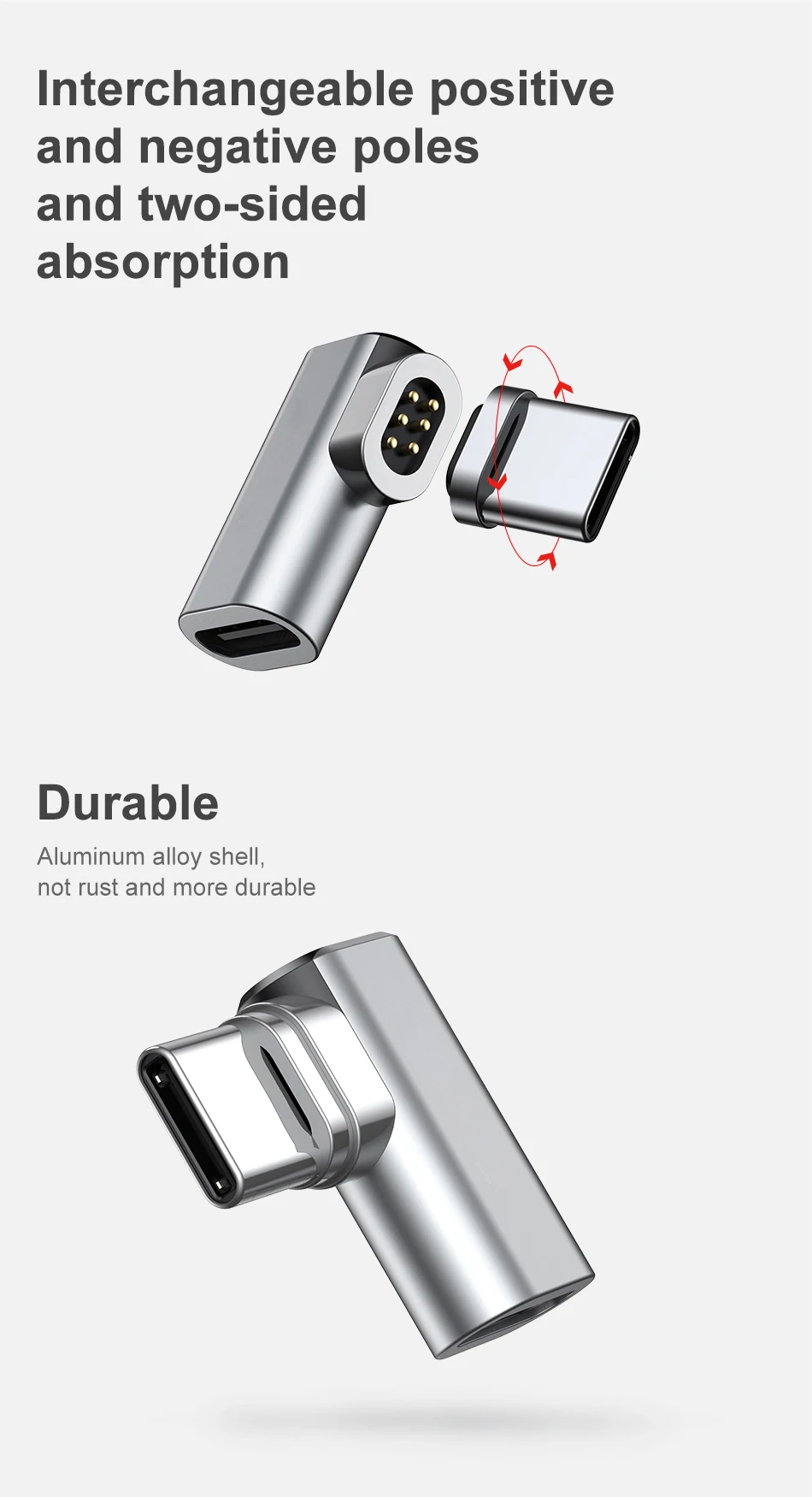 Кабель usb type-C для магнитного адаптера type-C для Macbook samsung S10 S9 S8 Plus OnePlus 5 6 быстрая зарядка Магнитный USB-C разъем