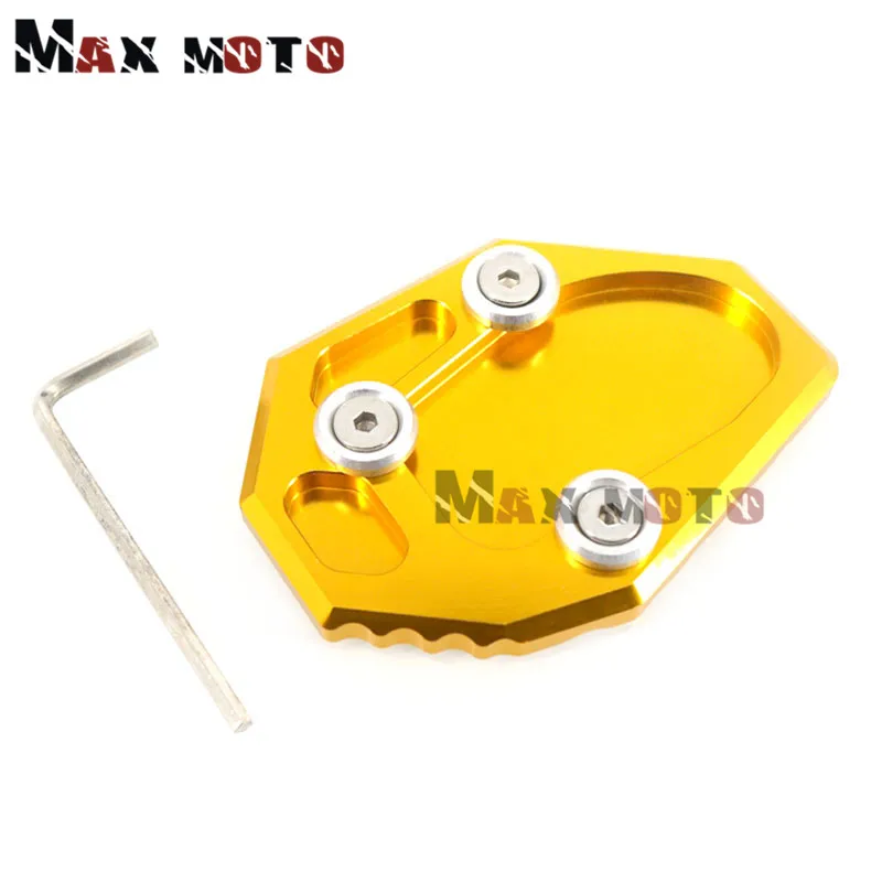 Gold For YAMAHA YZF MT-07 MT07 FZ07 XJ6 XJ6N FZ6 FZ6R Motorcycle CNC Kickstand Foot Side Stand Extension Pad Support Plate Enlarge - Цвет: Gold