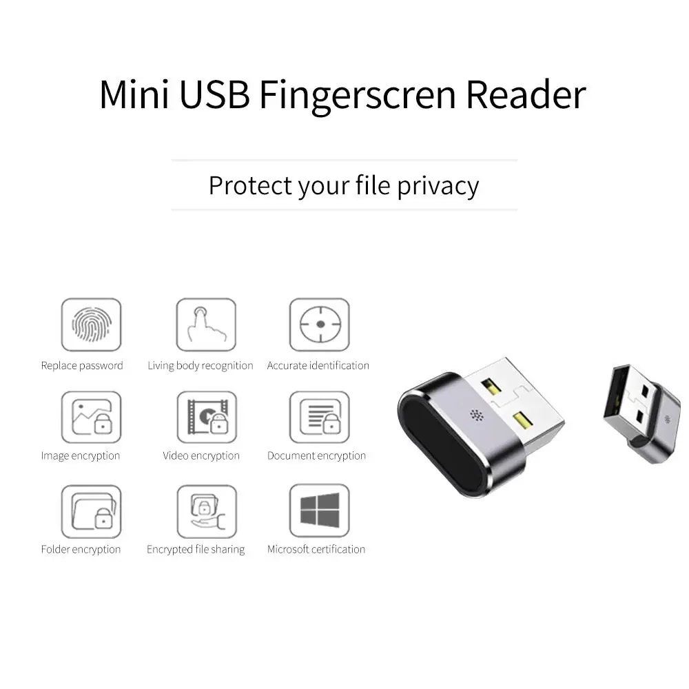 Usb-считыватель отпечатков пальцев ноутбук Идентификация отпечатков пальцев Windows Hello безопасность шифрование ключ мини USB считыватель