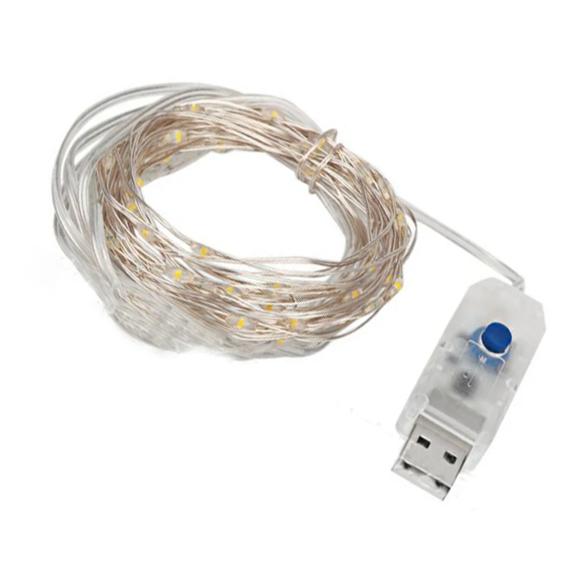 Сказочные гирлянды USB 50/100 светодиодный звуковая декоративная подстветка с пультом дистанционного управления для рождественской елки Праздничная гирлянда