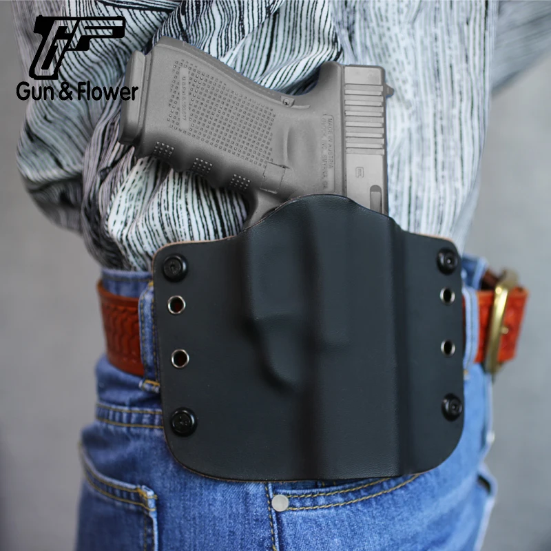 Gun&Flower Glock 17/22/31 Pistol Kydex Holster Fast Draw OWB Gun Holder Cover Concealed Carry Pistol Case Accessories