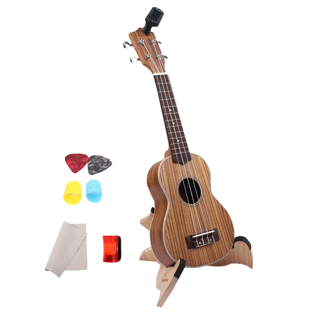 21 дюймов Zebrawood ламинированные Гавайские гитары укулеле с Gig Bag тюнер ремень Песок Шейкер Набор акустический инструмент