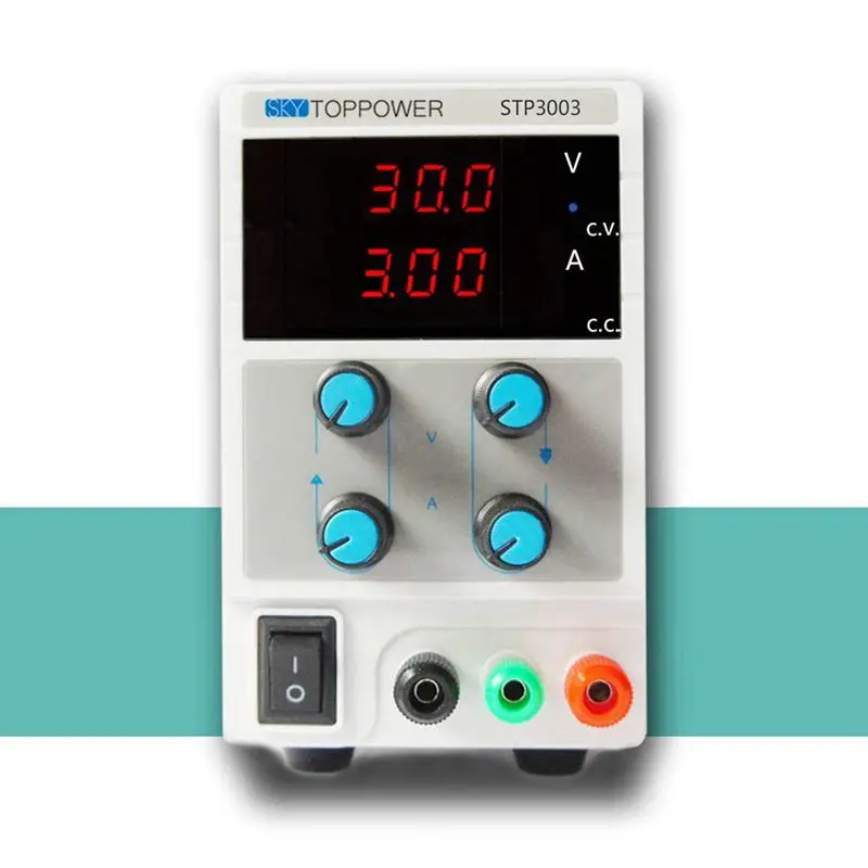 AAAE Top-0-30V 0-3A Мини цифровой модульный источник питания лабораторный Регулируемый DC Ток Напряжение Выход ЕС разъем