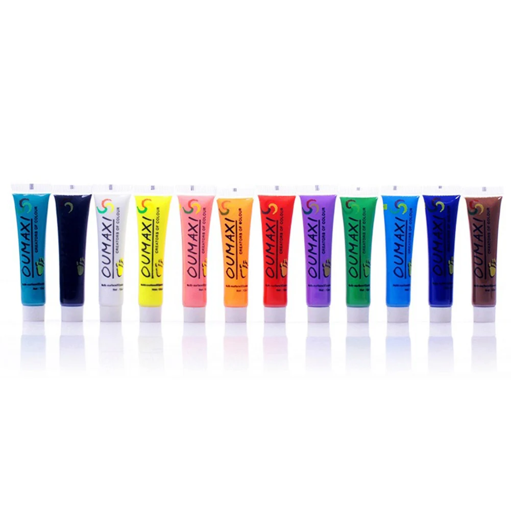 

12 Colors Paint Nail Art Painting Pigment Tips Tube Set