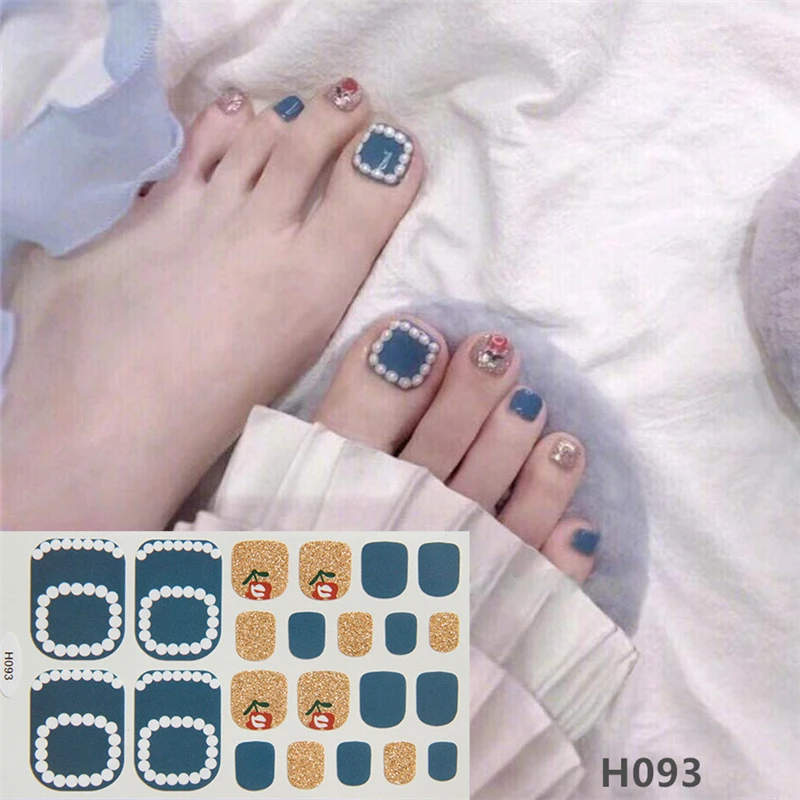 Nusx 22tips pc Toenail Stickers Full Cover Waterproof Smudge Toe Nail Art Decors Tools Sticker for 5