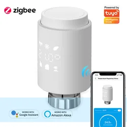 Tuya ZigBee3.0 – Thermostat intelligent, actionneur de radiateur, vanne de radiateur Programmable, contrôleur de température, passerelle, avec Alexa 