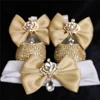 Turkey Design Boutique Baby Girl Gold Crown Jewerly Diamond 1st Birthday Gown Outfit Photography Rhinestones Crib Shoes 1