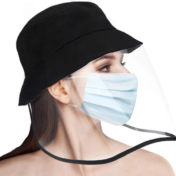 

A Face Shield Anti-Spitting Hat, Safety Face Shields Anti-Saliva Protective Cap Cover Dustproof Cover Outdoor Fisherman Hat Mask