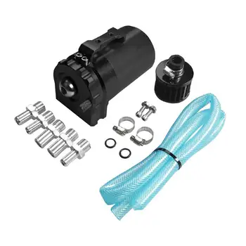 

Hot New Universal Dual Chamber Filter 0.3L Cylindrical Oil Catch Reservoir Tank Anti-Rust Durable Aluminum Alloy Breather Can