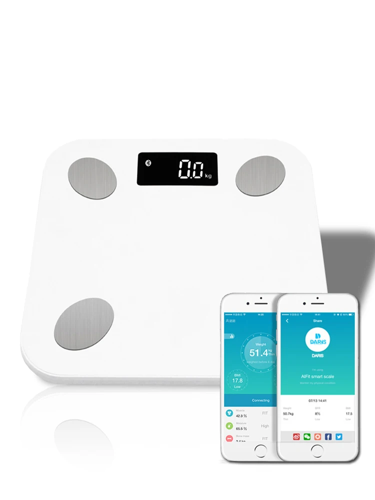 Напольные весы I Daris для ванной комнаты с Bluetooth умные подсветкой тела жира воды