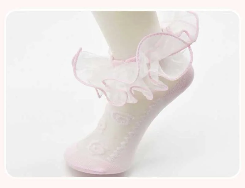 20 пара/лот, модные кружевные носки для малышей милые кружевные носки с цветочным принтом и бантиками для новорожденных девочек хлопковые носки принцессы для девочек