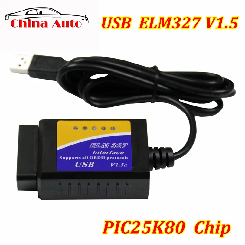 ELM327 USB V1.5 V04HU elm 327 v1.5 OBD2 автомобильный считыватель кодов неисправностей интерфейс обсидиан диагностический сканер