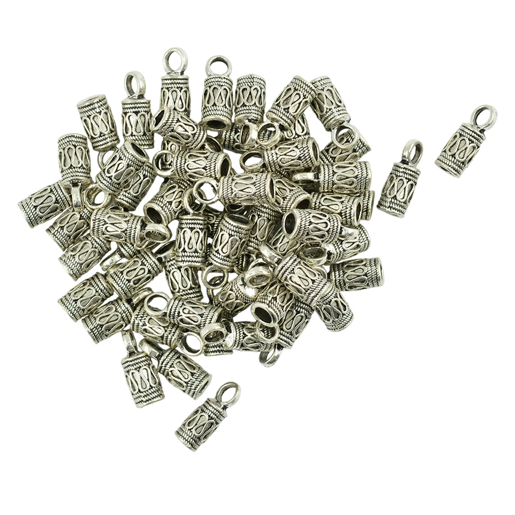 50 Pieces Bell Shape Cord End Caps Stopper Findings For DIY Bracelet Necklace Jewelry 4mm