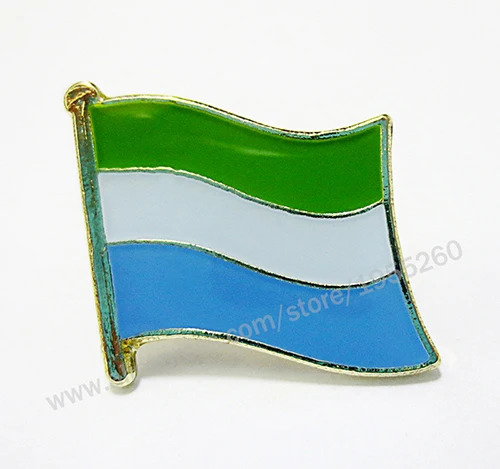 150 Sierra Leone Национальный флаг, металлический значок на лацкане, флаг на булавке, значок на булавке по всему миру, шотания, Сербию, Словению, Испании, Швеции, Турции, СССР - Цвет: 150 Sierra Leone