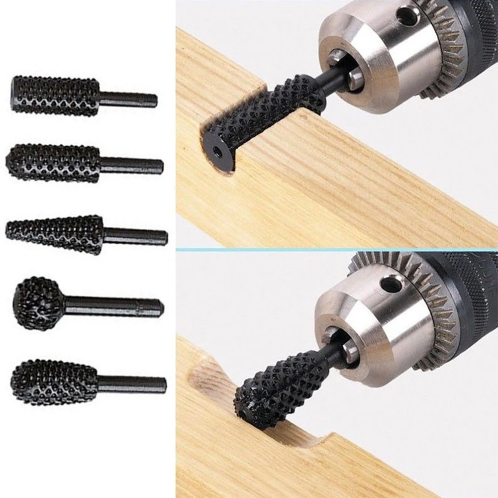 Drill Bits Set Accessories Rotating File High Speed Steel For Woodworking Carving Durable Grinding Head Home Cutter Hole Milling