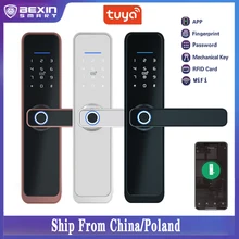 Wifi Fingerprint Lock Electronic Password RFID Card, Digital Door Lock Tuya Smart VX2