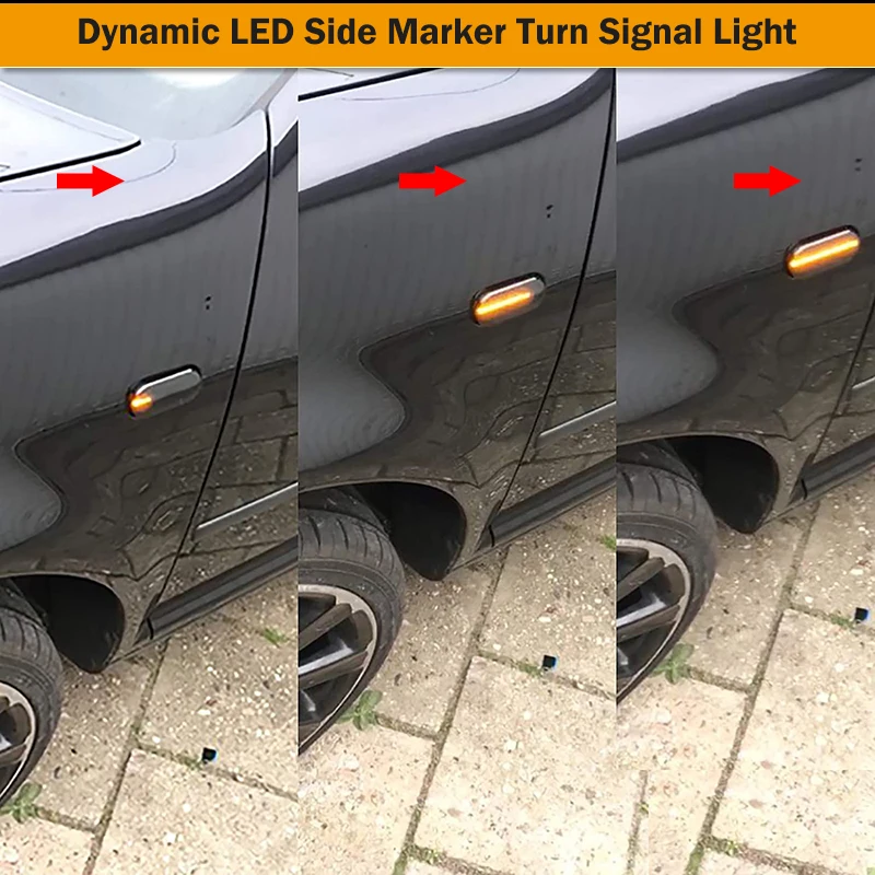 2pieces Led Dynamic Side Marker Turn Signal Light For Volkswagen VW Bora Golf 3