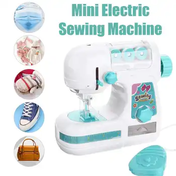 

Mini Sewing Machine with Lamp Desktop Household Speed Adjustment Sewing Machine Protective Cap for Needle for Beginners