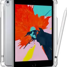 Чехол для iPad 10,2 с держателем для карандашей, матовый прозрачный силиконовый мягкий чехол из ТПУ для iPad 7th A2200 A2198 A2232 Tablet Funda Case