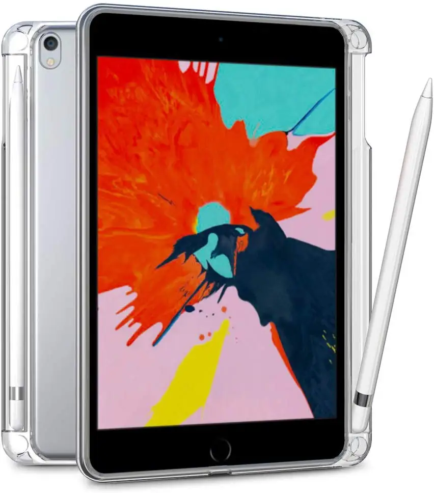 Чехол для iPad 10 2 2019 с держателем карандашом матовый прозрачный силиконовый мягкий