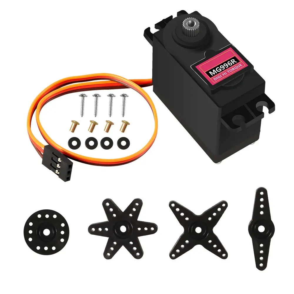 4 шт. MG996R Servo металлический редукторный двигатель, крутящий момент, цифровой сервомотор с рупором для умного автомобиля, робота, лодки, радиоуправляемого самолета, вертолета
