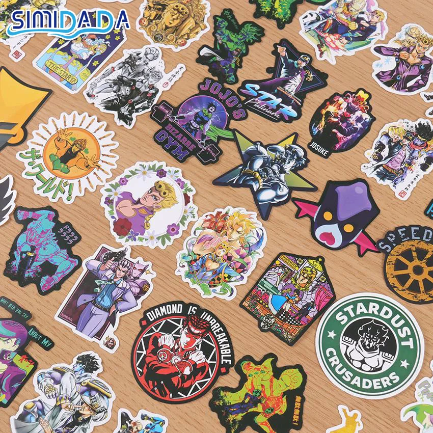 50PCS JoJo's Bizarre Adventure Cartoon Character Graffiti Waterproof Stickers Trolley Case Stickers Notebook Car Stickers