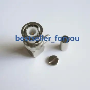 

10Pcs 90 Deg BNC Q9 Male Plug Right Angle Crimp RG58 LMR195 RG142 Cable RF Connector