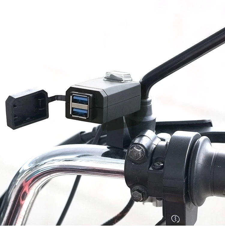 Руль мотоцикла Зарядное устройство QC3.0 Dual USB Порты и разъёмы Питание адаптер розетка Быстрая зарядка для iPhone huawei samsung Водонепроницаемый