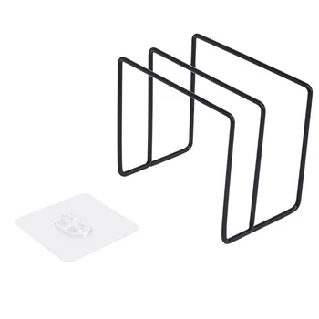 

A01-1Pcs Pot Lid Holder Iron Cutting Board Holder Stand Kitchen Organizer Rack Hanging Board Shelf Pan Lid
