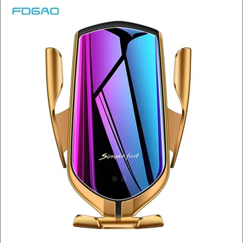 

FDGAO 10W Qi Car Wireless Charger For iPhone Samsung Auto Clamping Fast Charging Phone Wireless Car Air Vent Mount Charger
