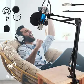 

Capacitive Microphone for Recording Live Broadcast Sing Hang-On Computer USB Microphone