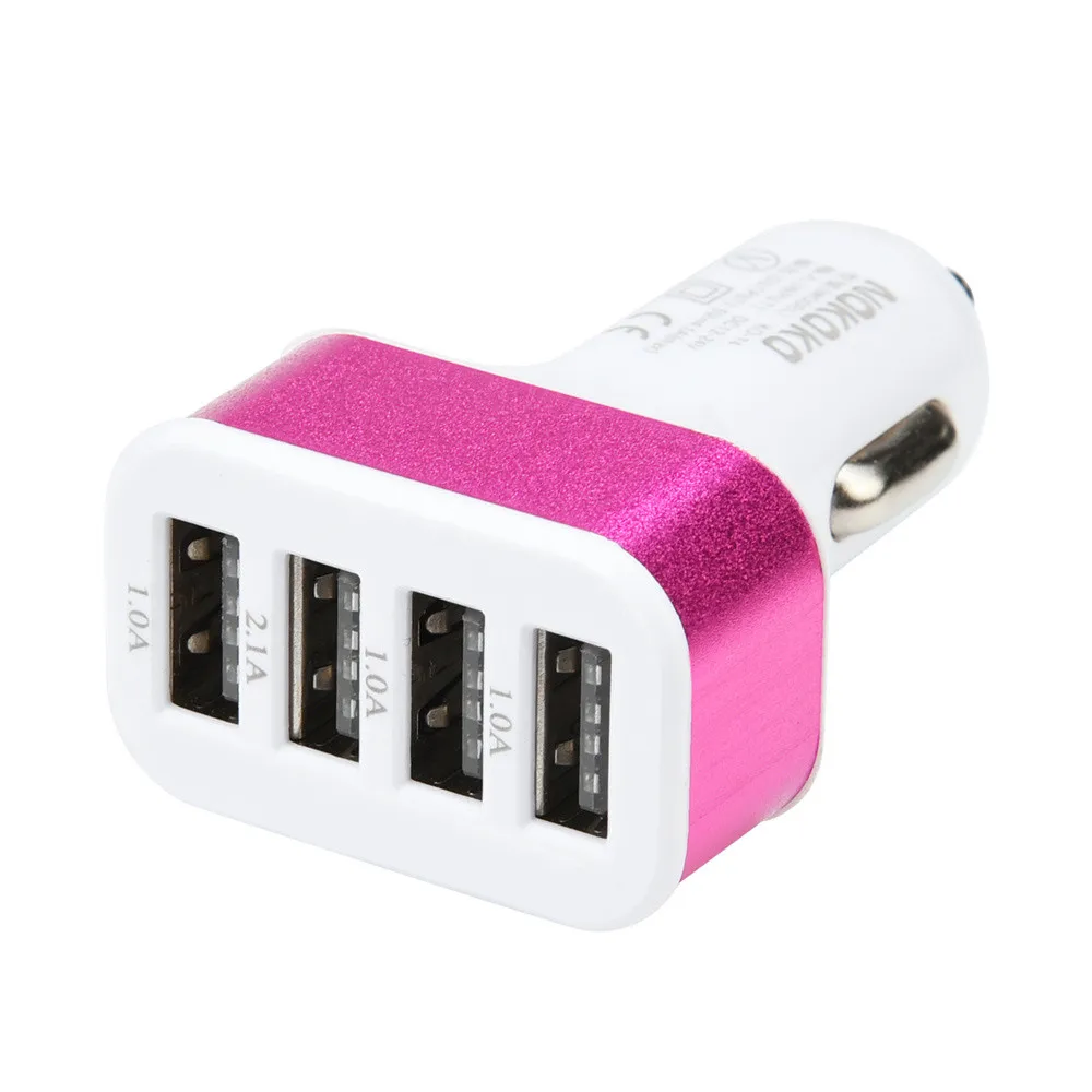Высокое качество Автомобильный USB адаптер зарядное устройство Зарядка металлическая розетка Мини Автомобильное зарядное устройство 4 порты, для мобильных телефонов 4.0A Быстрая зарядка# BL5