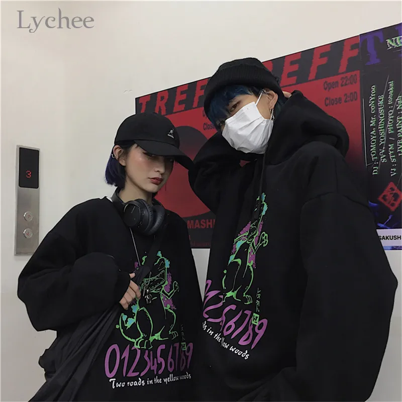 Lychee Harajuku женские толстовки с надписью Monster весенние Осенние топы повседневные