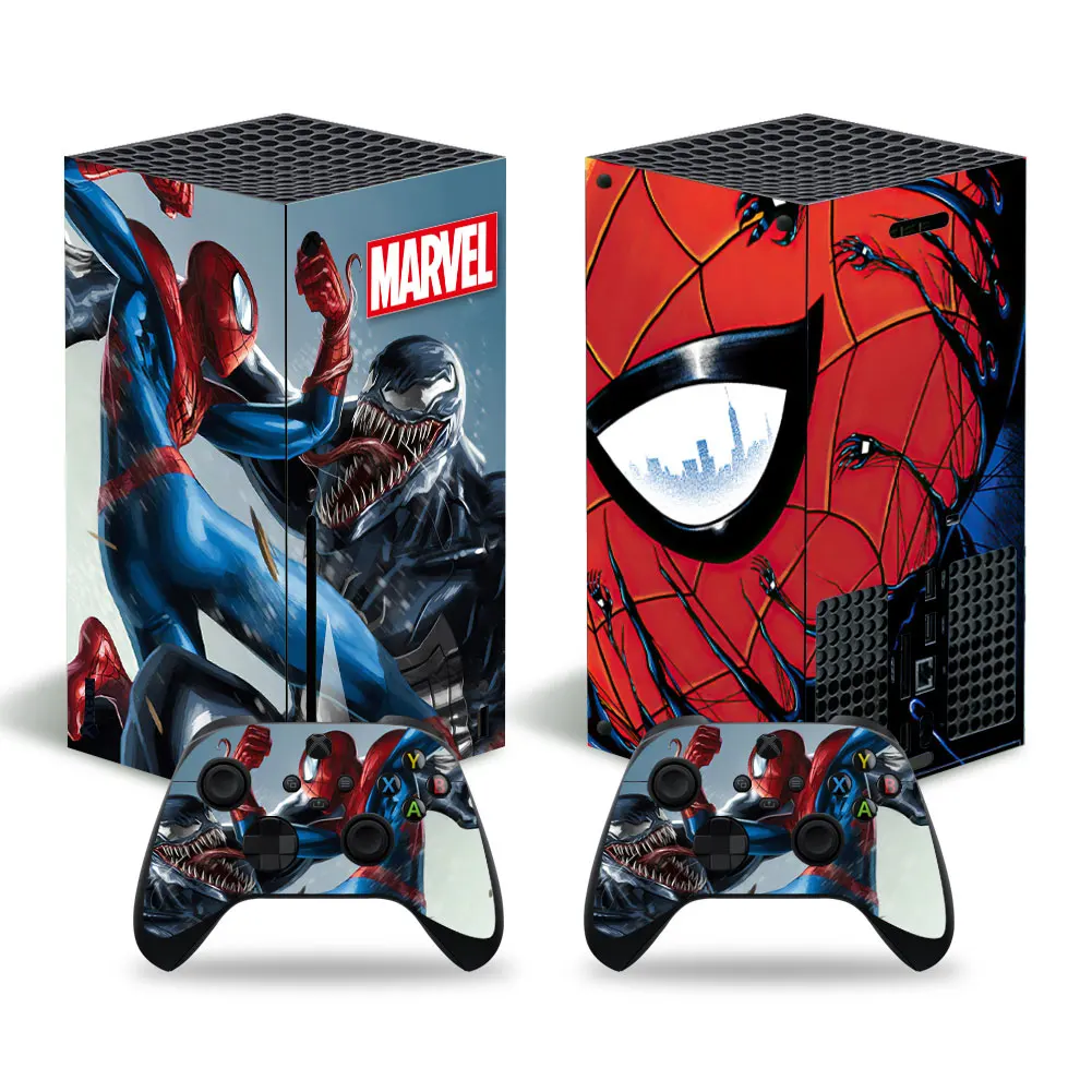 Marvel Iron Man Deadpool Skin Sticker Decal Cover for Xbox Series X Console and 2 Controllers Xbox Series X Skin Sticker Vinyl 