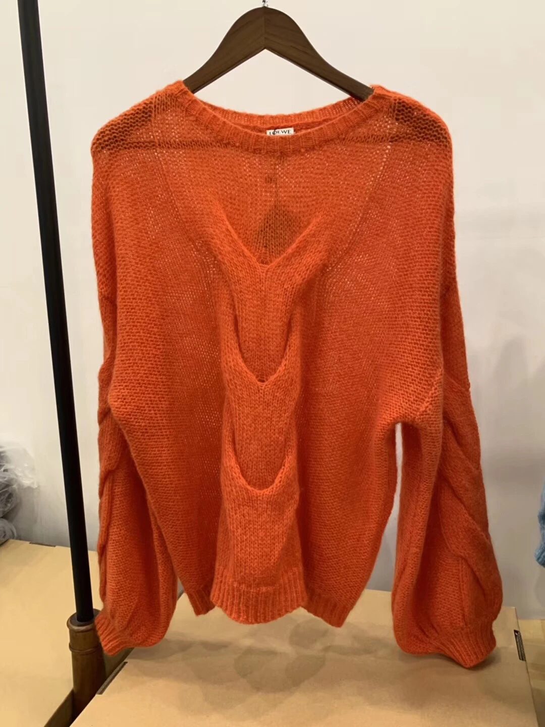 Осень и зима фонарь рукав вязаный женский мохер Мода loosesweater