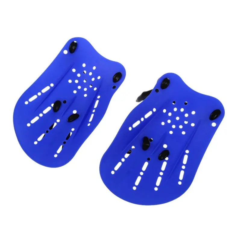 Пара темно-синих пластиковых плавательных ручных весла Перепончатые перчатки