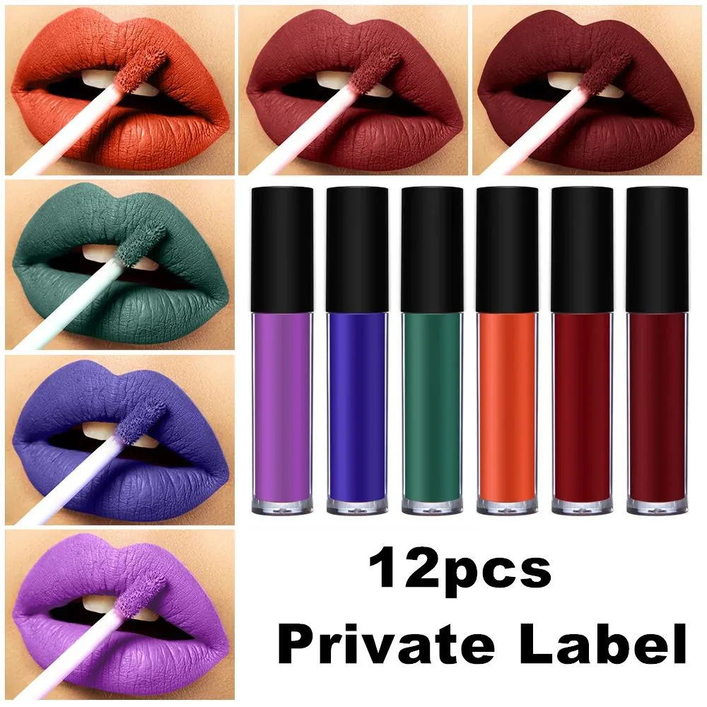 Private Label Matte Lipstik Warna-warni Lip Gloss Grosir ...