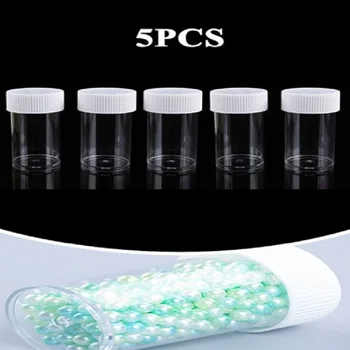 

1-5 Pcs Portable Nail Art Container Clear Pot For Nail Powder Refillable Bottle Empty Box Nail Powder Beads Sticker Storage Box