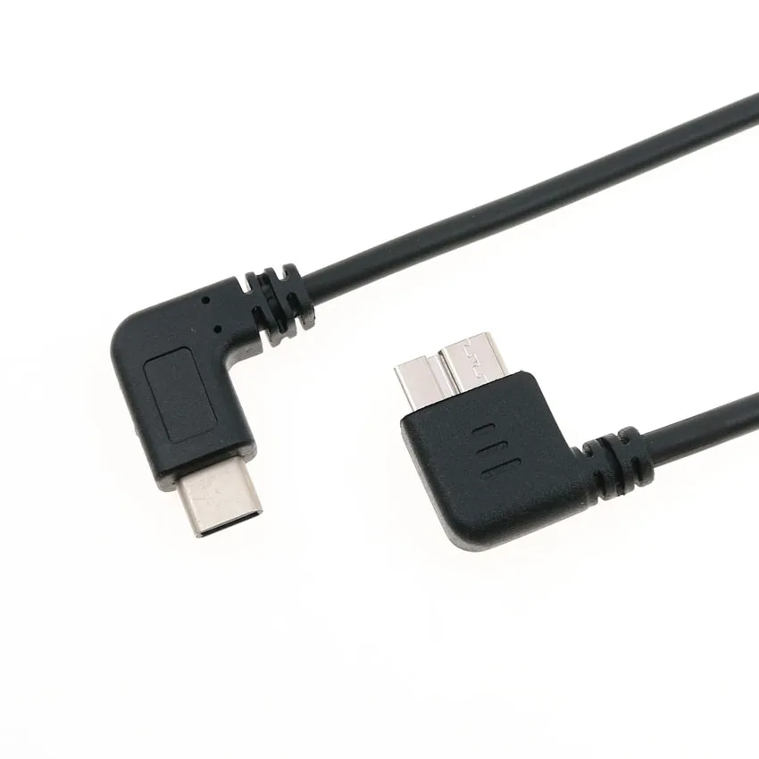 Юйси USB 3,1 тип-c к USB 3,0 Micro B кабель для передачи данных 90 градусов разъем для жесткого диска смартфон сотовый телефон ПК OTG