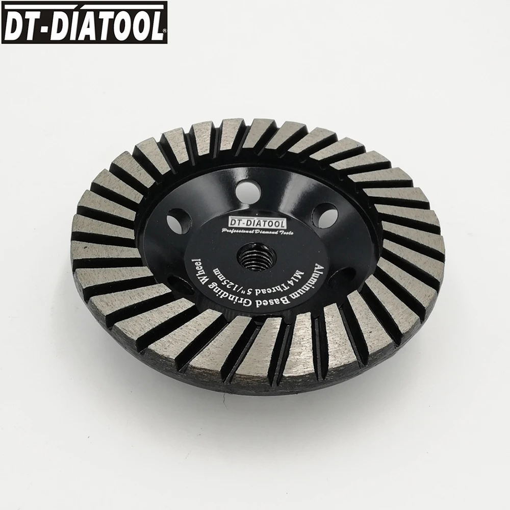 DT-DIATOOL 2pcs M14 Dia 125mm/5inch Grit#100 Aluminum Based Diamond Grinding Cup Wheel Fine Grinding Disc For Granite Marble