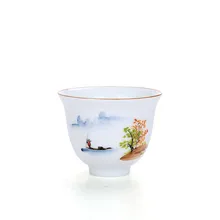 Цзиндэчжэнь ручная роспись керамическая чашка пастельный пейзаж чайный набор кунг-фу черный чай Da Hong Pao Чайная Посуда