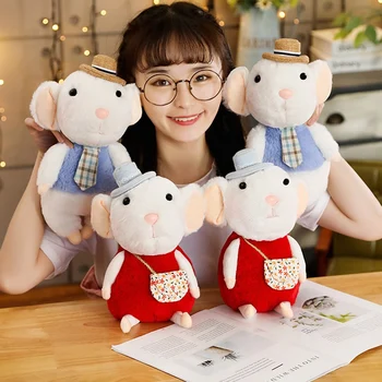 

1pc 11‘’ 28cm Kawaii Coulple Mouse Plush Toys Stuffed Soft Animal Rat Dolls Cute Rat Doll Lovely Toys for Children Kids Gifts