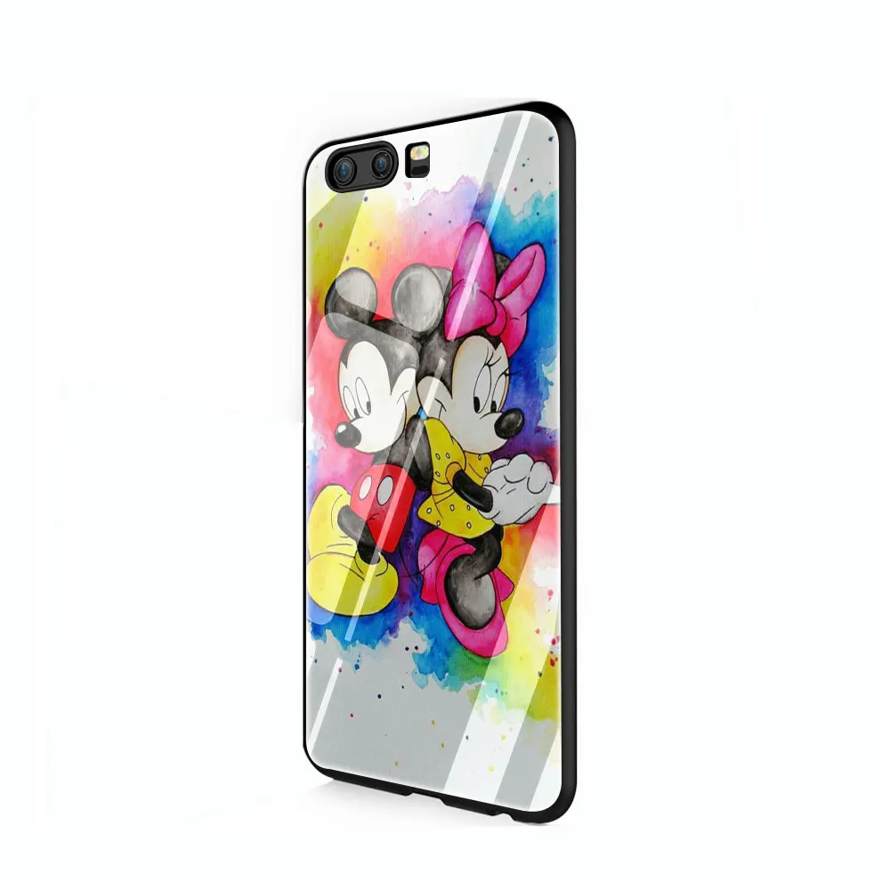 G7 EWAU beauty целующийся Микки чехол из закаленного стекла для телефона для huawei P10 P20 P30 mate 20 Lite pro P Smart Y6 Y9 Honor 8X9 10 - Цвет: G7
