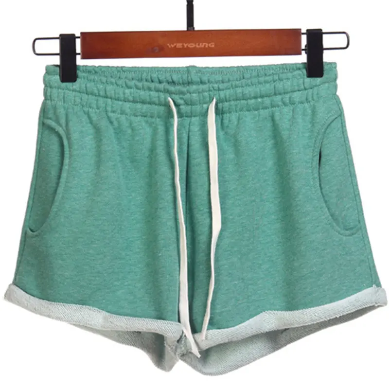 

Cotton Women Shorts Plus Size Lace up Elastic Mid Waist Loose Shorts Summer new Wide Legs Casual Female Home Comfy Shorts 4XL