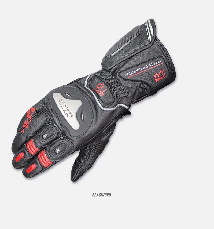 Пакет почты Komine GK169 титановый сплав Кожаные Мотоциклетные Перчатки - Цвет: Red